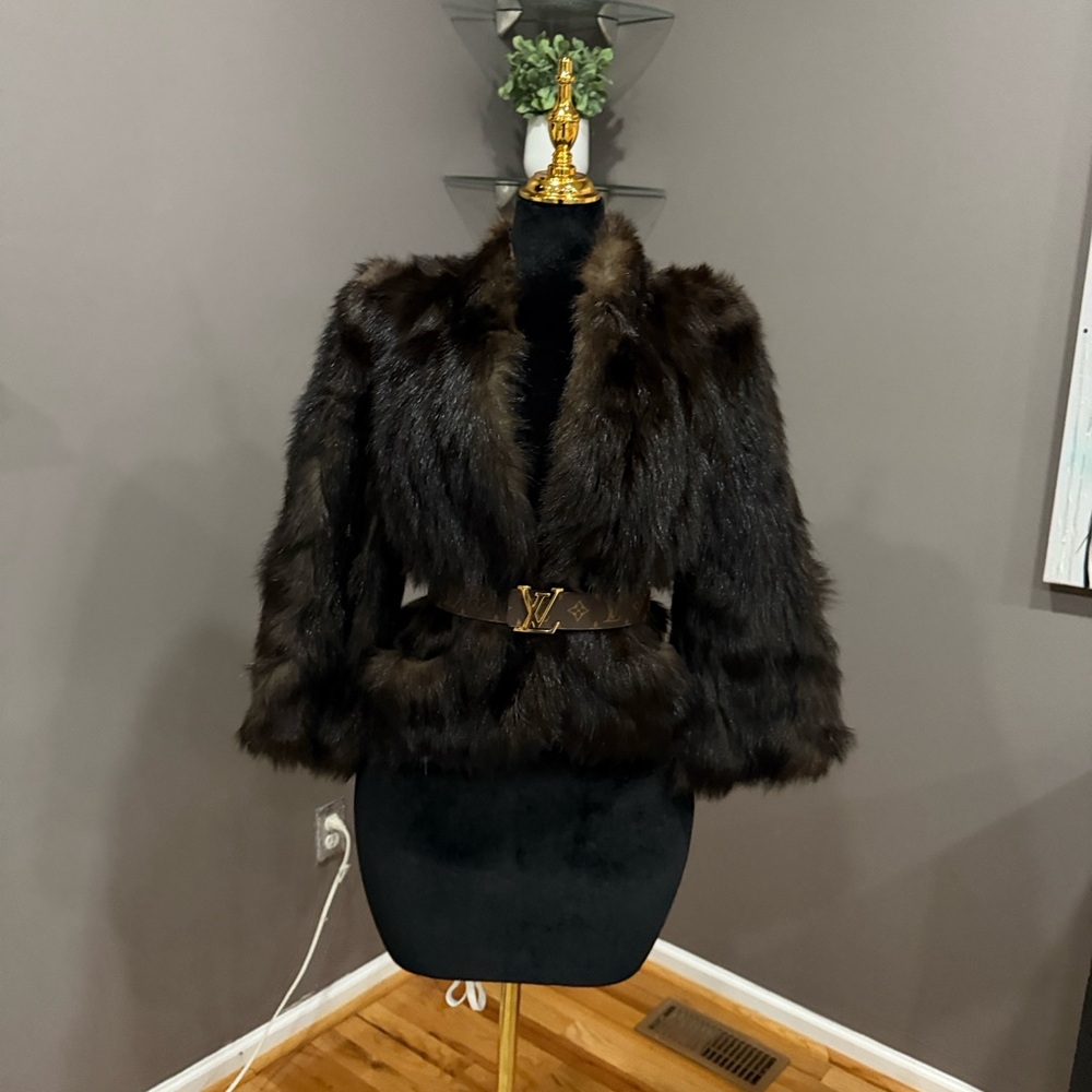 Vintage authentic fox coat- Brown